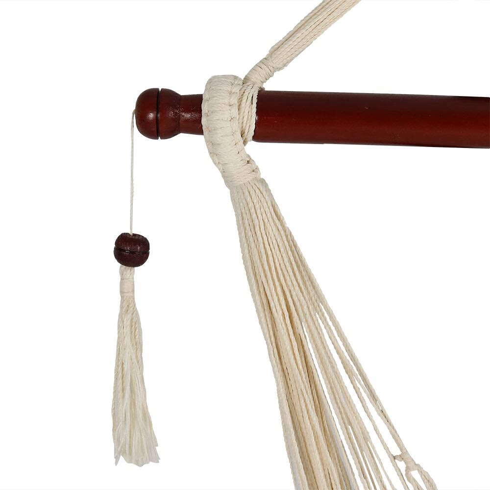 Extra Large Cream Rope Hammock Chair with Stand K4225