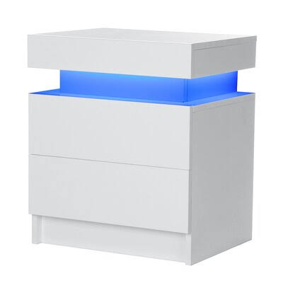 White 2 Drawer Nightstand Z5526