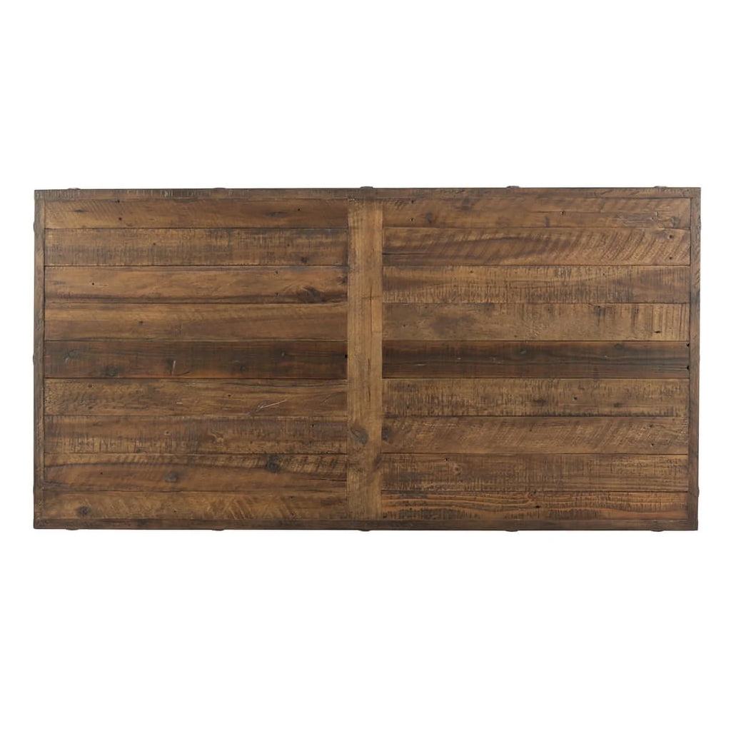 Brown Rectangular Coffee Table with Metal Frame L45859