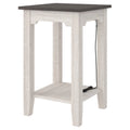 Farmhouse Engineered Wood End Table in Antiqued White/Gray Y66252