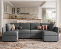 Dark Grey Modular Sectional Sofa with Storage J29523