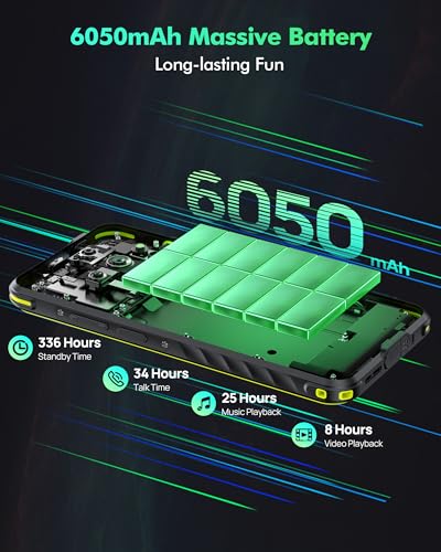 5G Rugged Phone 16GB+256GB Android 14 6.56” 120Hz Green G804275