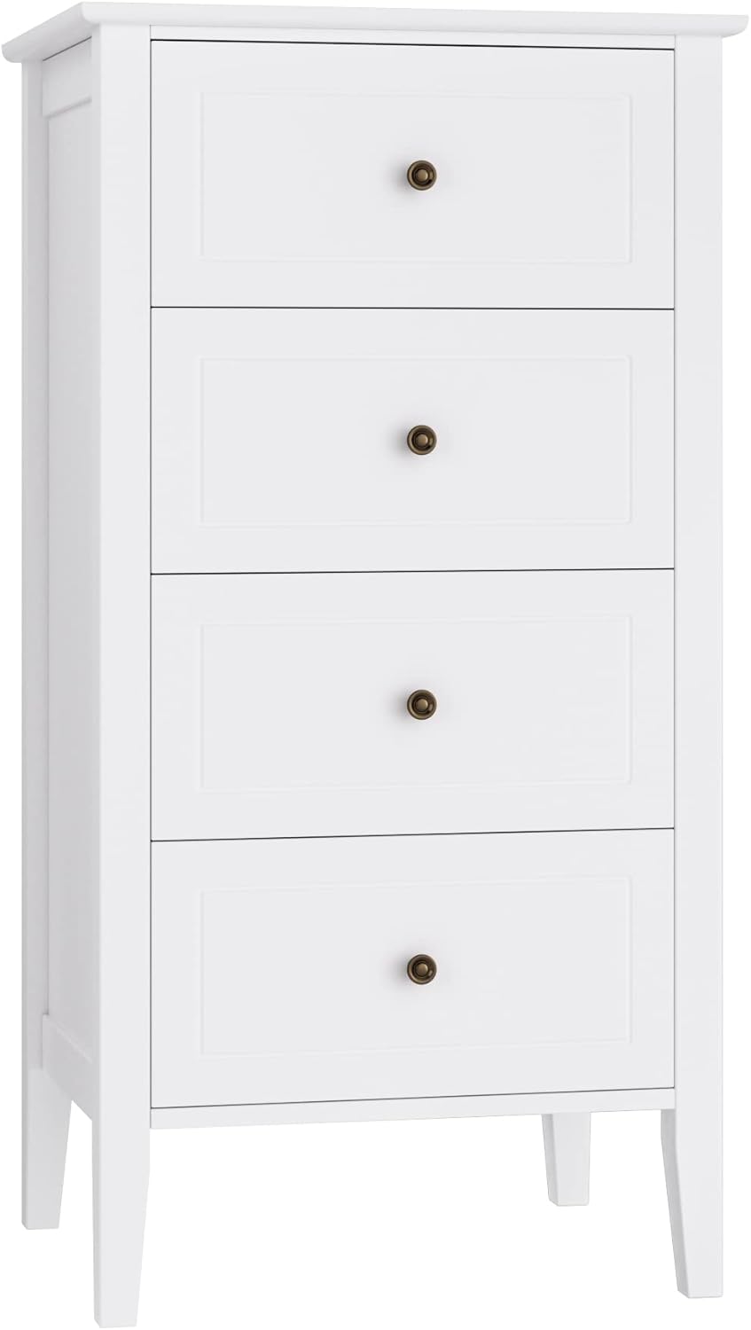 White 4 Drawer Wood Dresser K6917