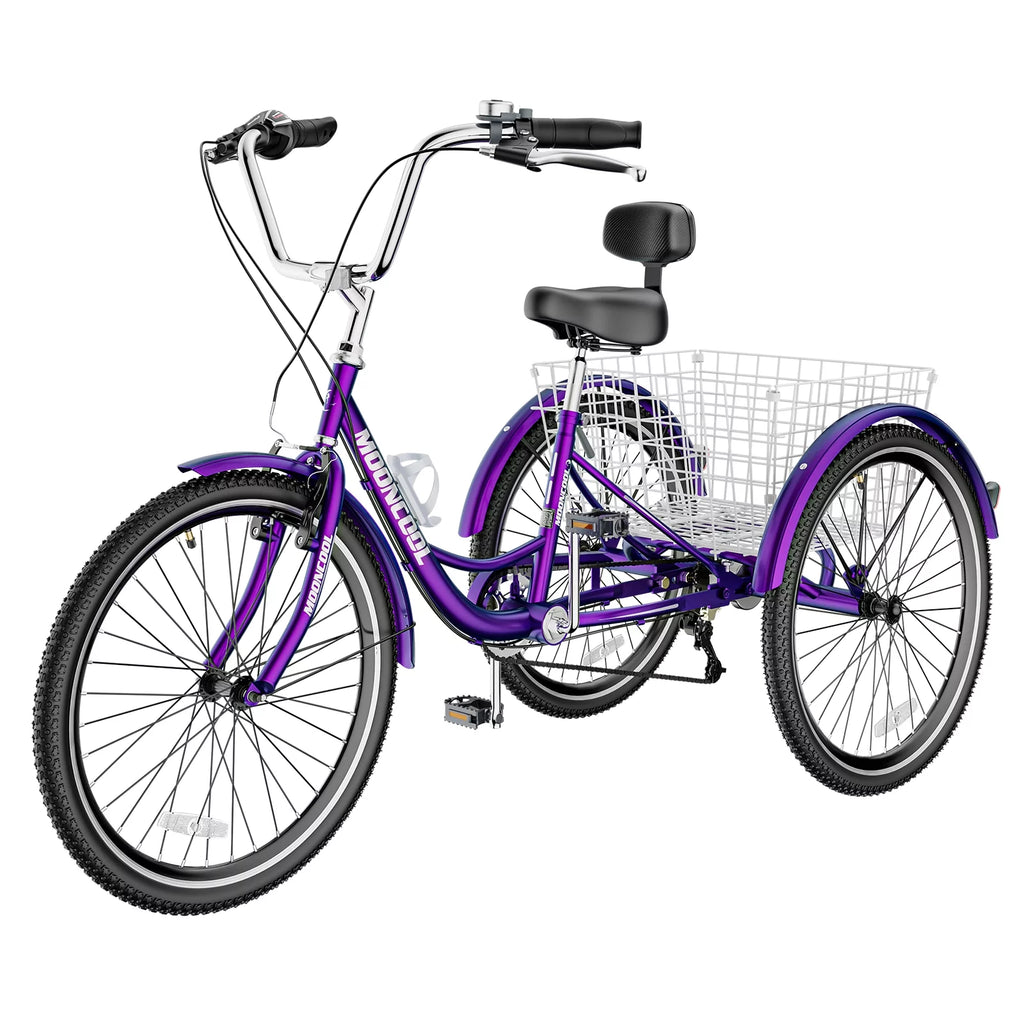 20'' 24 3 Wheel 7 Speed Adult Tricycles with Big Basket F562139