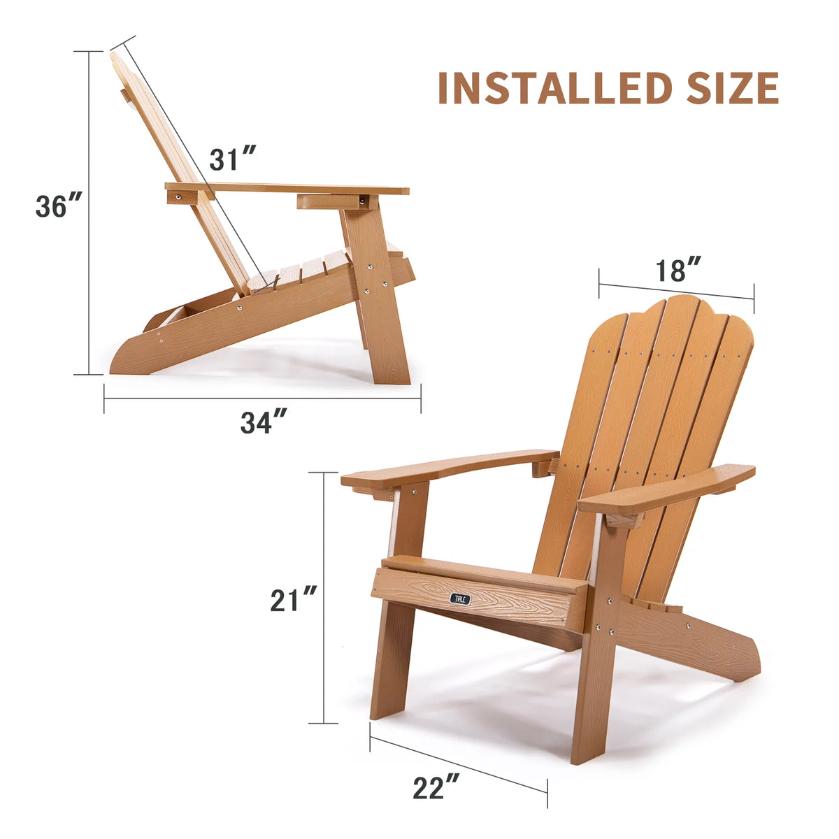 Brown Adirondack Chair with Cup Holder F132850