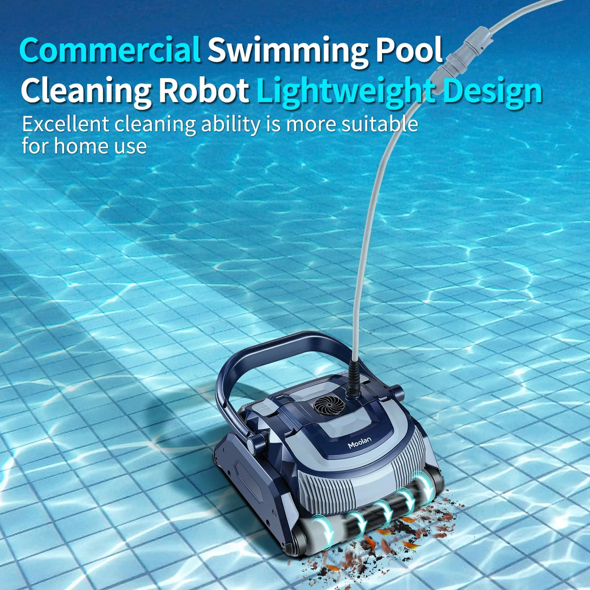 Automatic Robotic Pool Vacuum Cleaner with Self-Parking, Blue V350