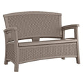 White All Weather Plastic Loveseat with Storage O48407