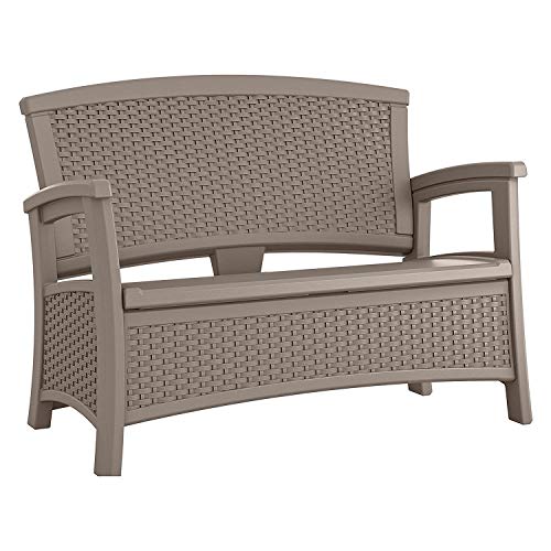 White All Weather Plastic Loveseat with Storage O48407