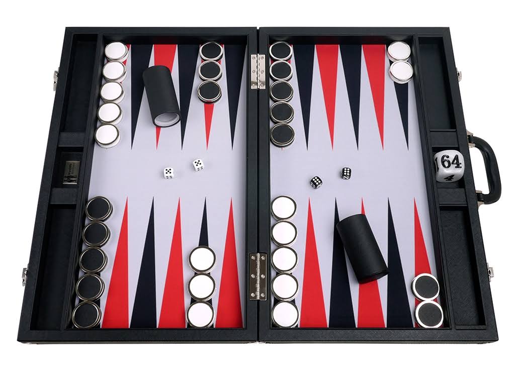 23-inch Backgammon Set with 1.75-Inch Nickel Checkers O9834