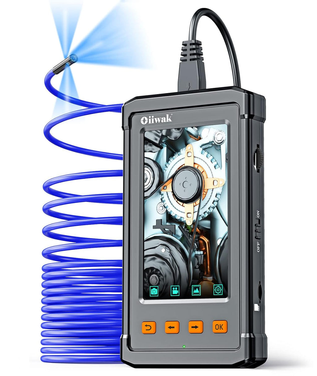 Triple Lens Industrial Endoscope Camera with 4.3'' IPS Screen 1080P HD Waterproof H8925