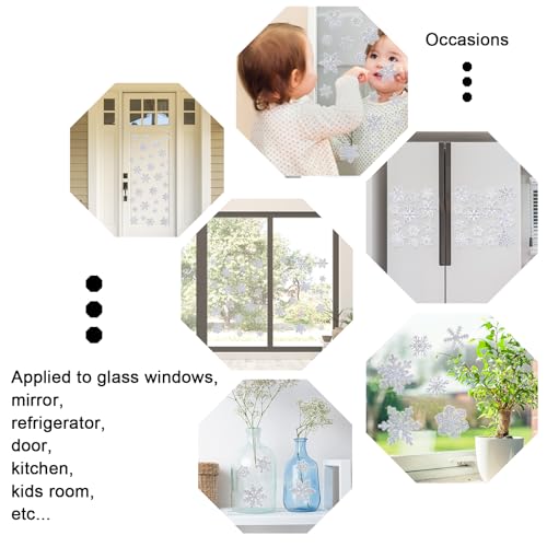 32Pcs Reusable Snowflake Window Decals N525