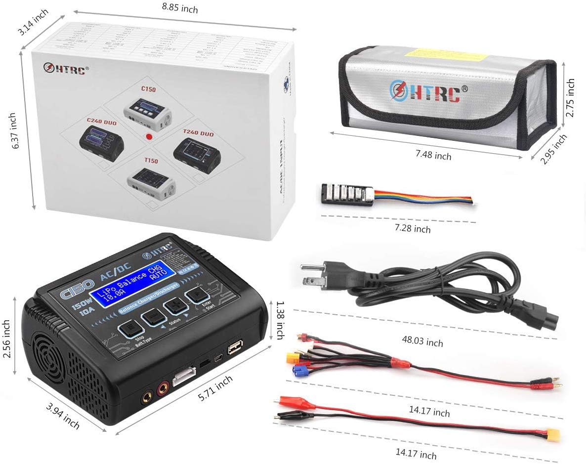 150W 10A 1-6S AC/DC LiPo Battery Balance Charger J9029