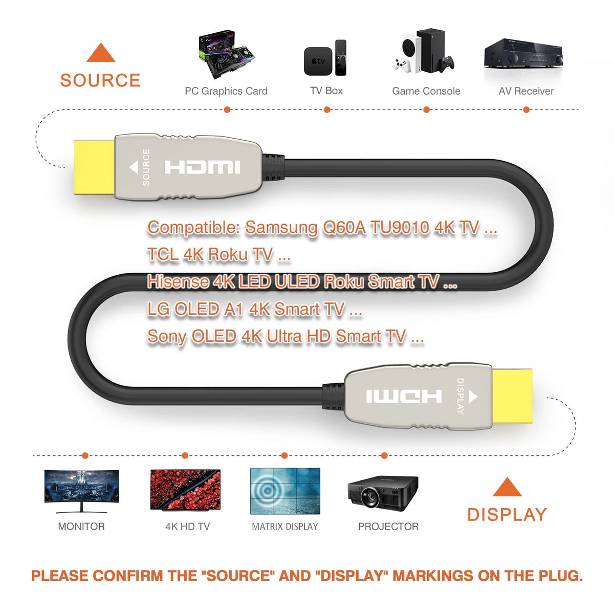 4K60HZ HDR 6 feet HDMI Fiber Cable Z69913