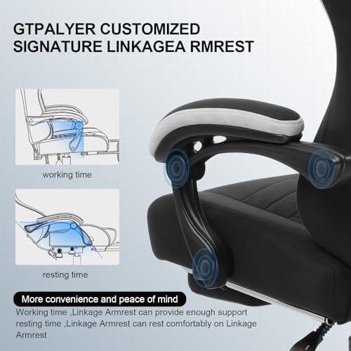 Black Ergonomic Gaming Chair with Footrest M475