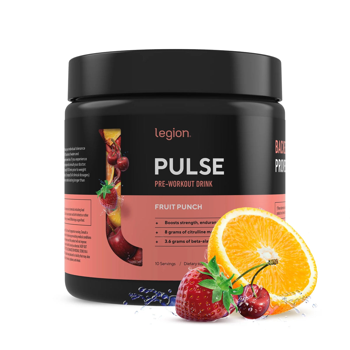 Natural Preworkout Energy Supplement with Caffeine, Fruit Punch, 10 Servings Q877306