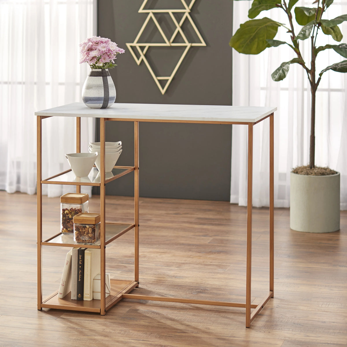 3-Piece Counter Height Dining Set with Table and 2 Stools D21052