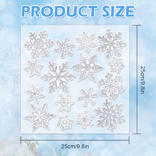 32Pcs Reusable Snowflake Window Decals N525
