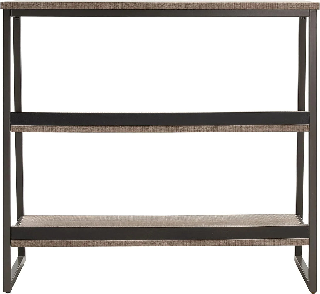 Rustic Oak/Black Shelves And Sides H974