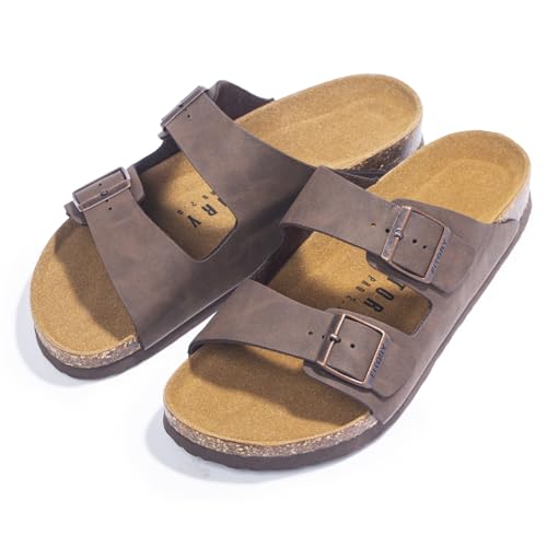 Arch Support Slides with Adjustable Buckle Straps and Cork Footbed Z2959