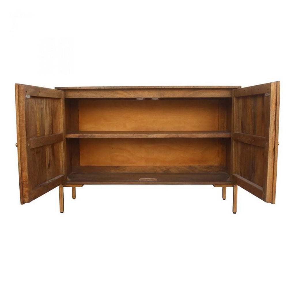 Black Mango Wood & Metal Small Sideboard R1720