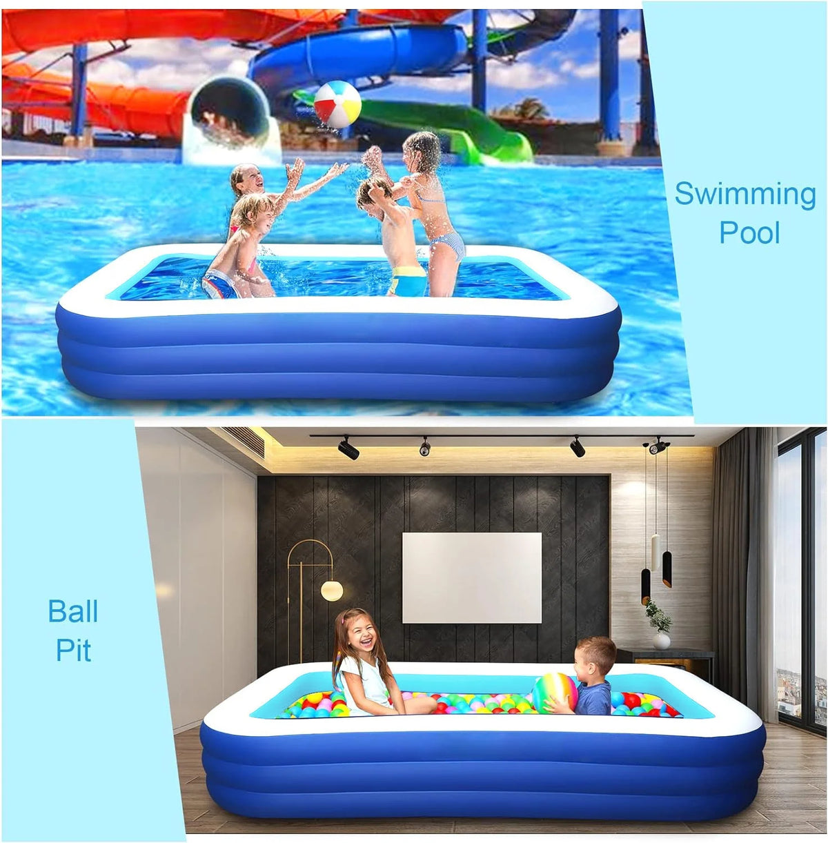 Inflatable Pool 118 X 68 X 22 Oversized Thickened V48835