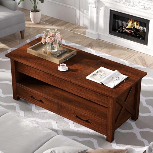 Gray Lift Top Coffee Table with 2 Storage Drawers Y216449