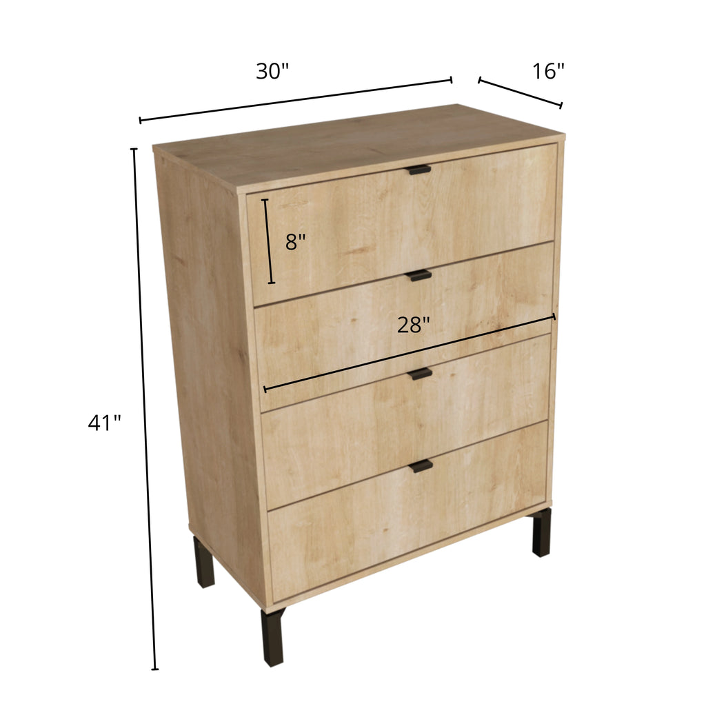 Minimalist 4-Drawer Dark Gray Dresser Z508