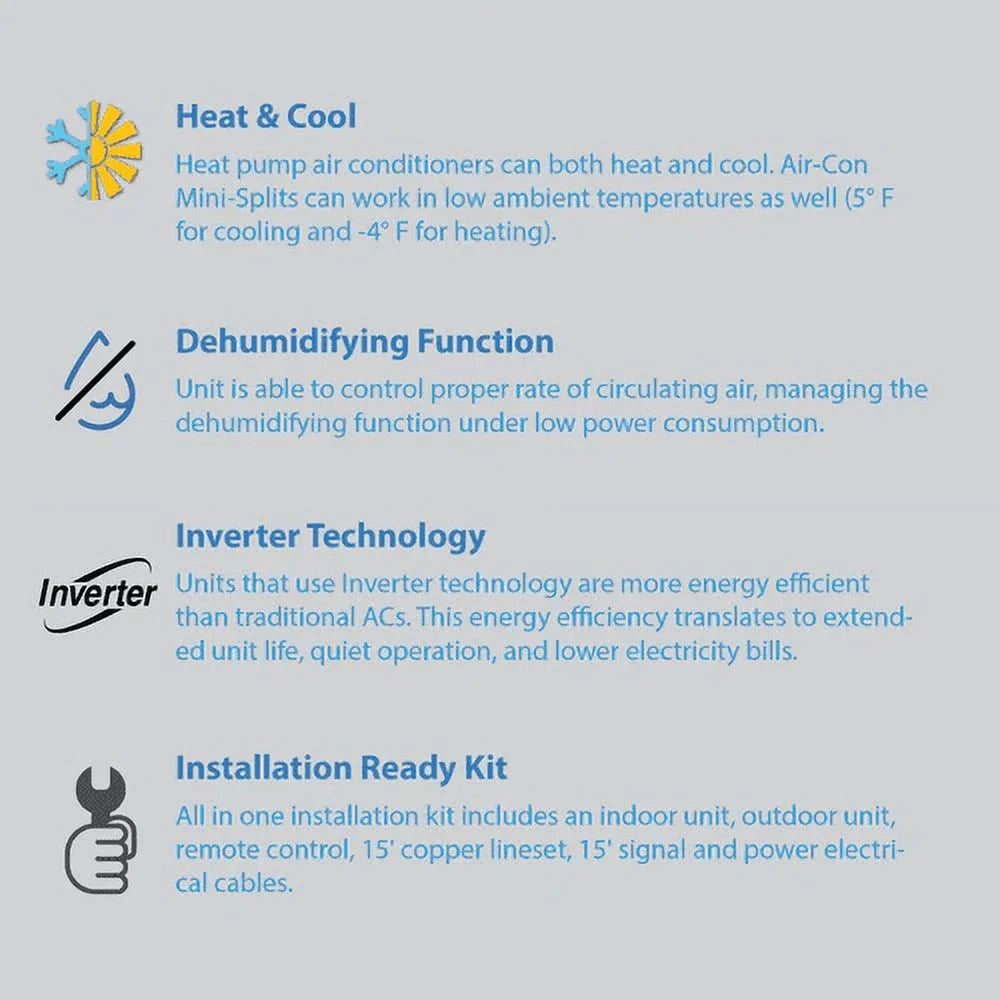 9000 BTU 16 SEER Mini Split Air Conditioner S66436