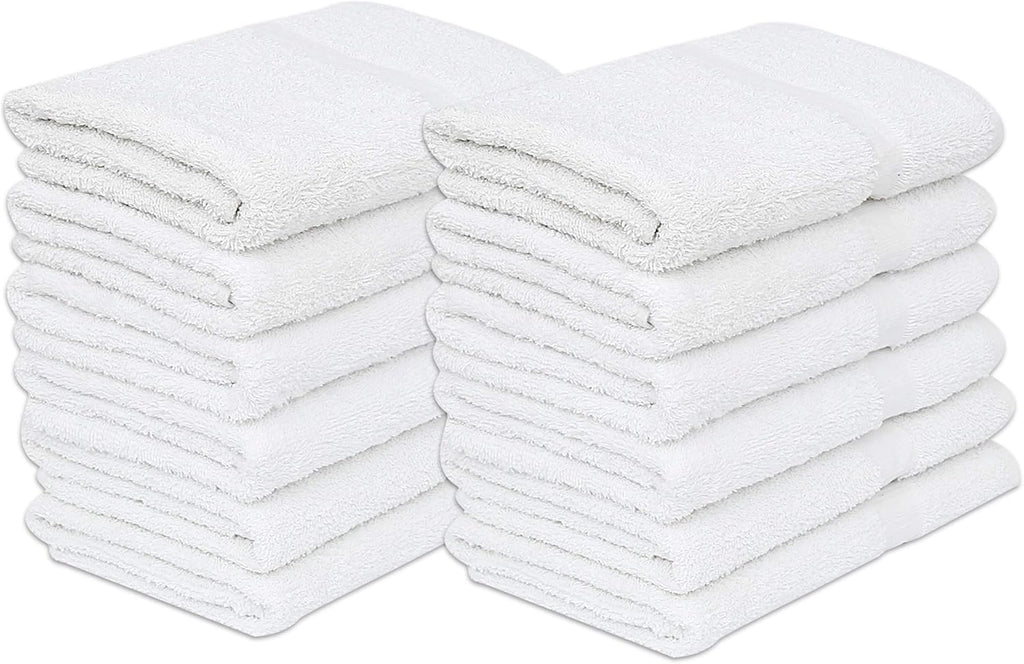 120 Pcs White Cotton Blend Bath Towel 24x48 Inch B578405
