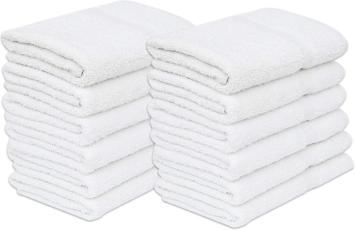 120 Pcs White Cotton Blend Bath Towel 24x48 Inch B578405