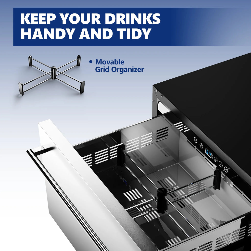 4.9Cu.ft. Double Drawer Stainless Steel Beverage Refrigerator B7823
