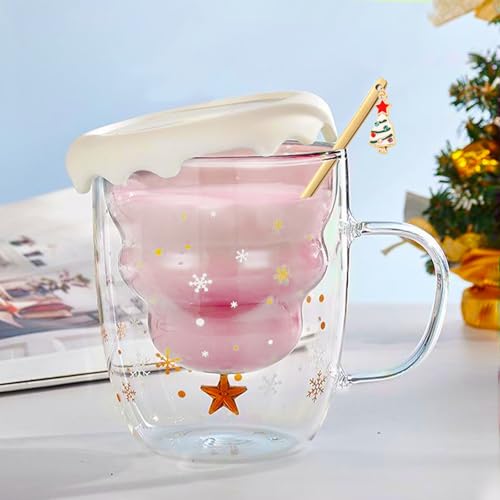 Double Walled Glass Christmas Mug N102