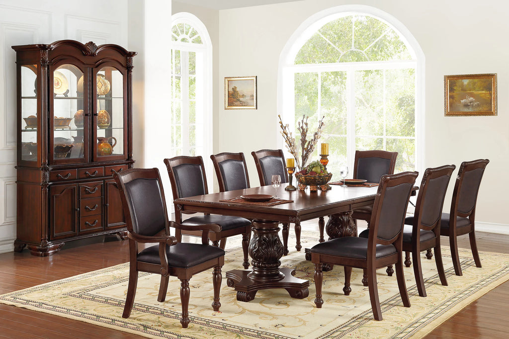 Set of 2 Brown Faux Leather Upholstered Rubberwood Arm Chairs U793