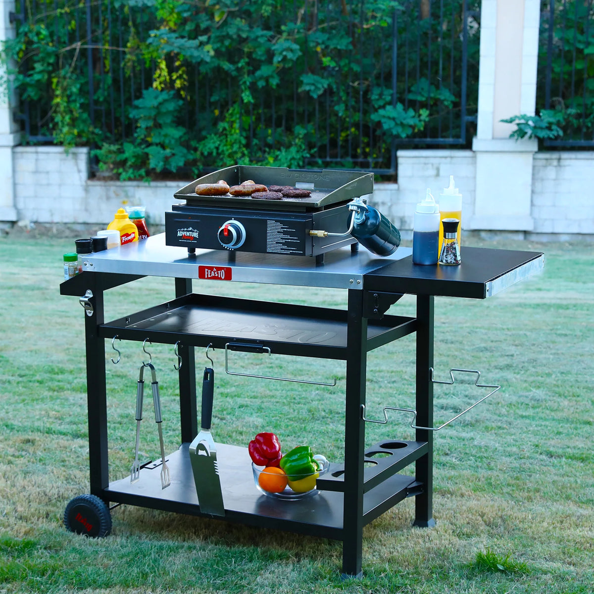 Stainless Steel 3-Shelf Movable Food Prep Cart Table O39214