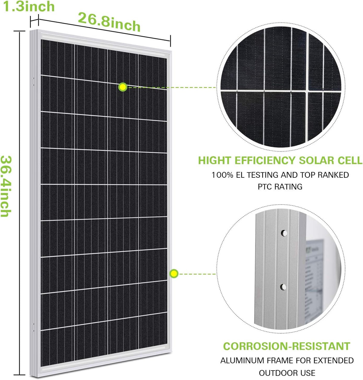100 Watt 12 Volt Monocrystalline Solar Panel Starter Kit K84747