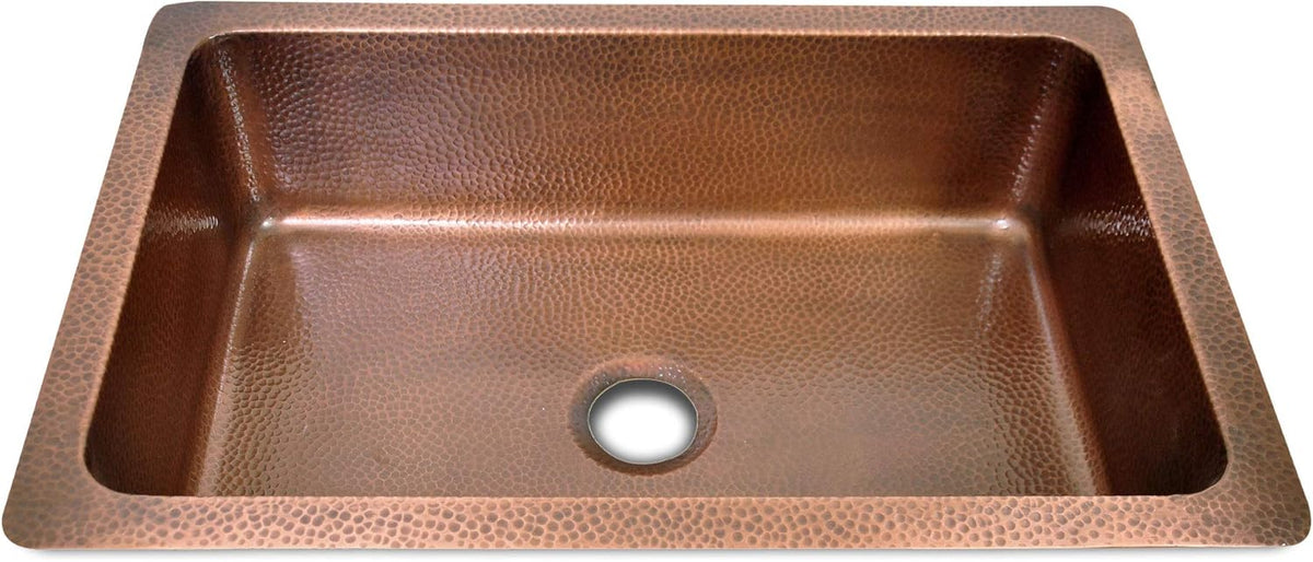 33 x 22 x 9 inch Single Bowl Copper Kitchen Sink Z6865