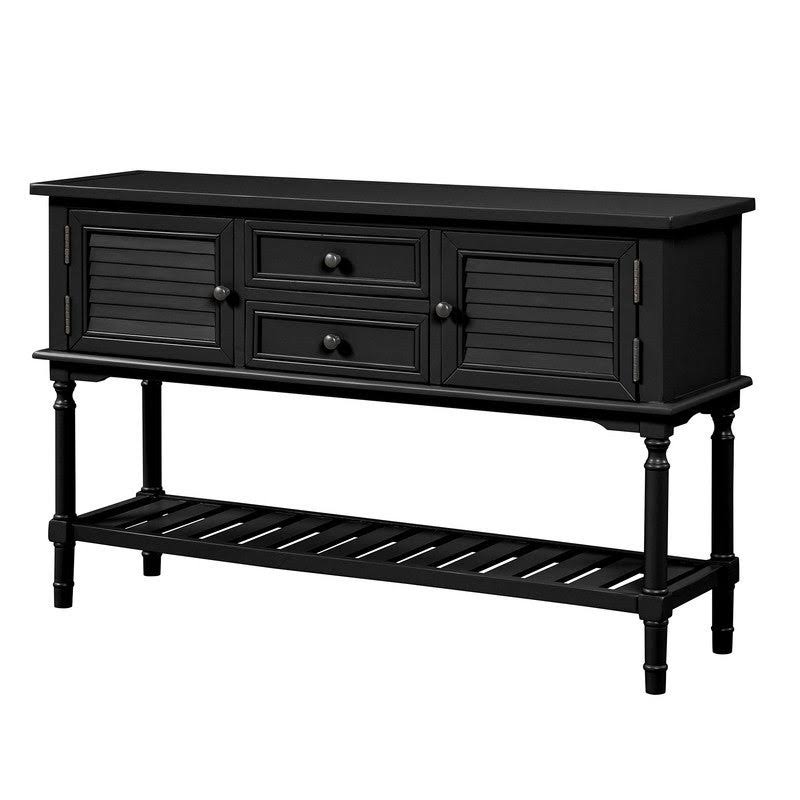 Modern Console Table with 2 Drawers, 2 Cabinets and 1 Shelf - Red U7603