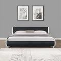 King Size Faux Leather Upholstered Platform Bed Frame D76074