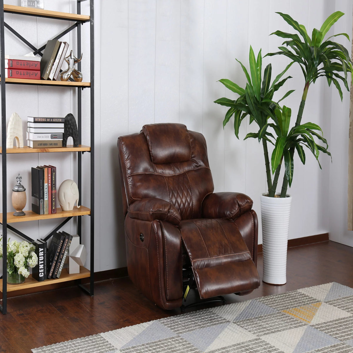 Rich Brown Power Recliner D10104