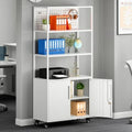 Black Metal Bookshelf with Doors D803