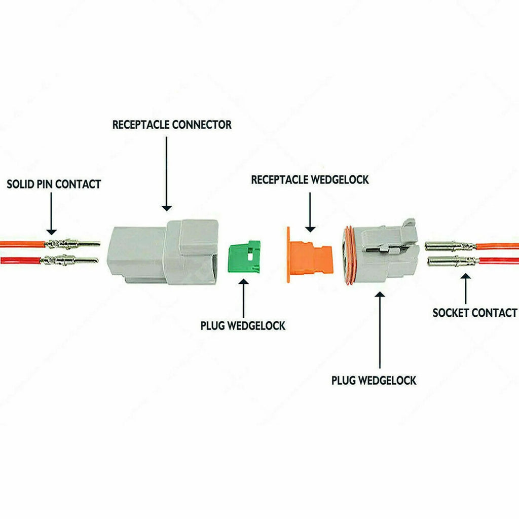 DT Connector Plug Kit, 2 3 4 6 8 Pin Automotive Electrical Connectors with Crimp Tool B44523