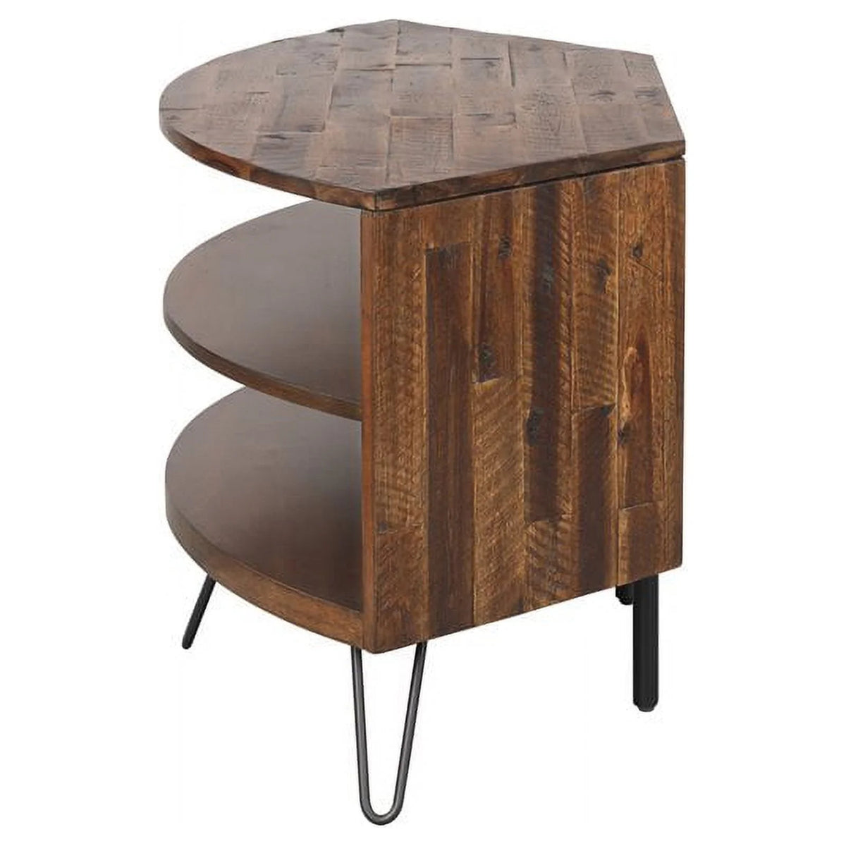 Brown Acacia Wood Corner Media Stand S2855