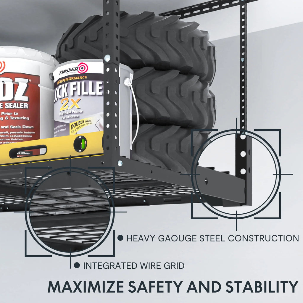 Adjustable Overhead Garage Storage Rack 3' x 6' V94976