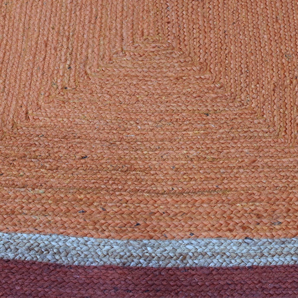Hand Woven Jute Area Rug Orange 5'x8' Q73071