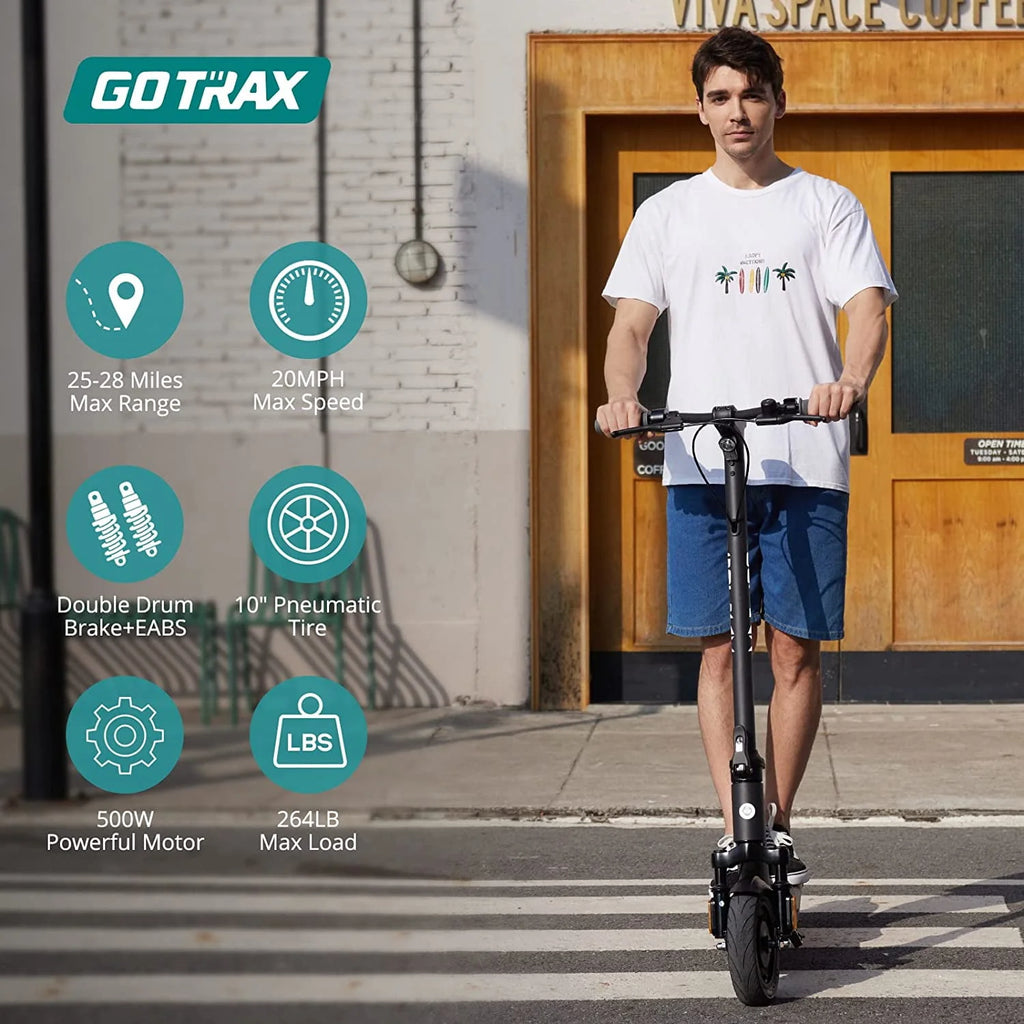 500W Electric Scooter with 10 Air-Filled Tires T3519