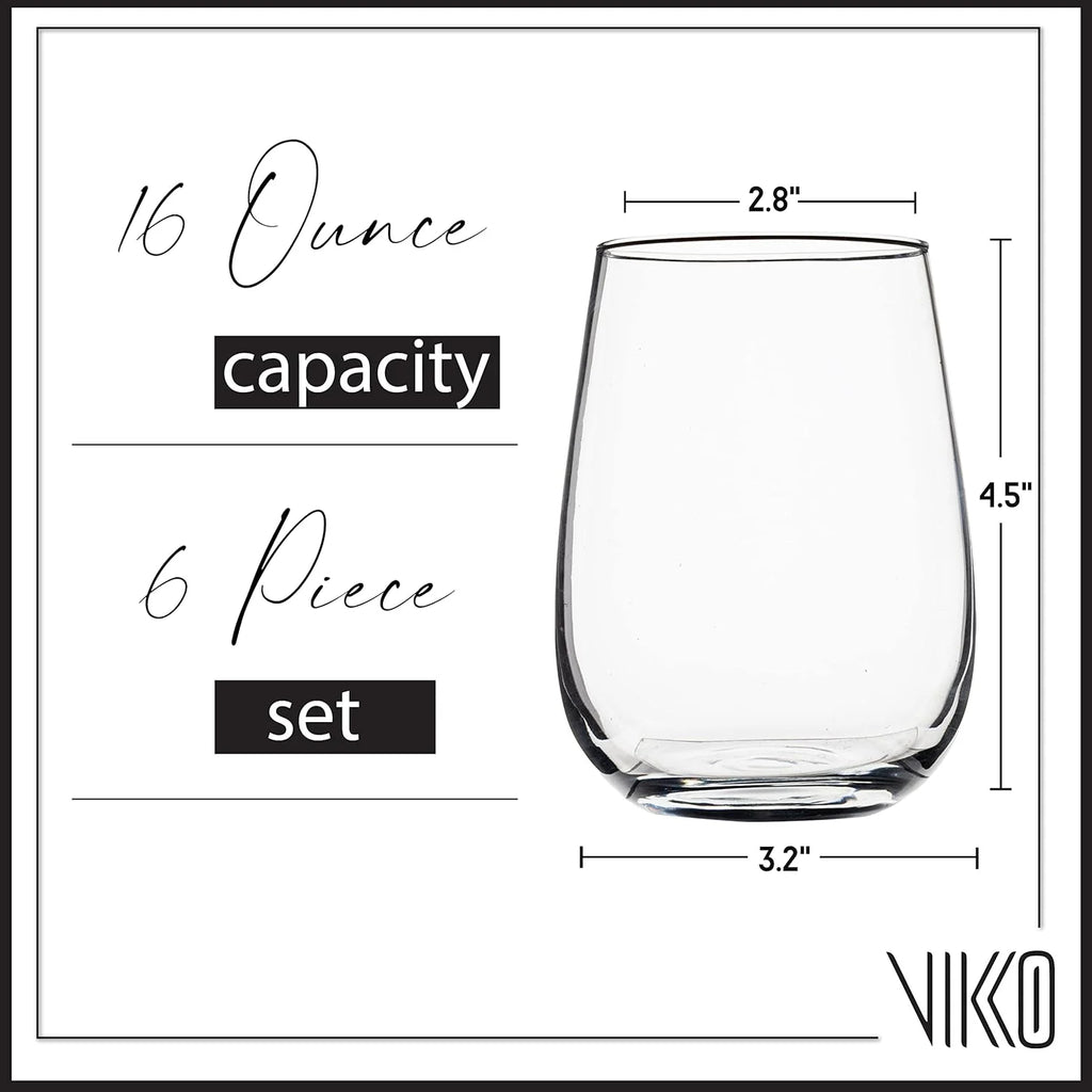 16 Ounce Wine Glasses Set Of 6 O87013
