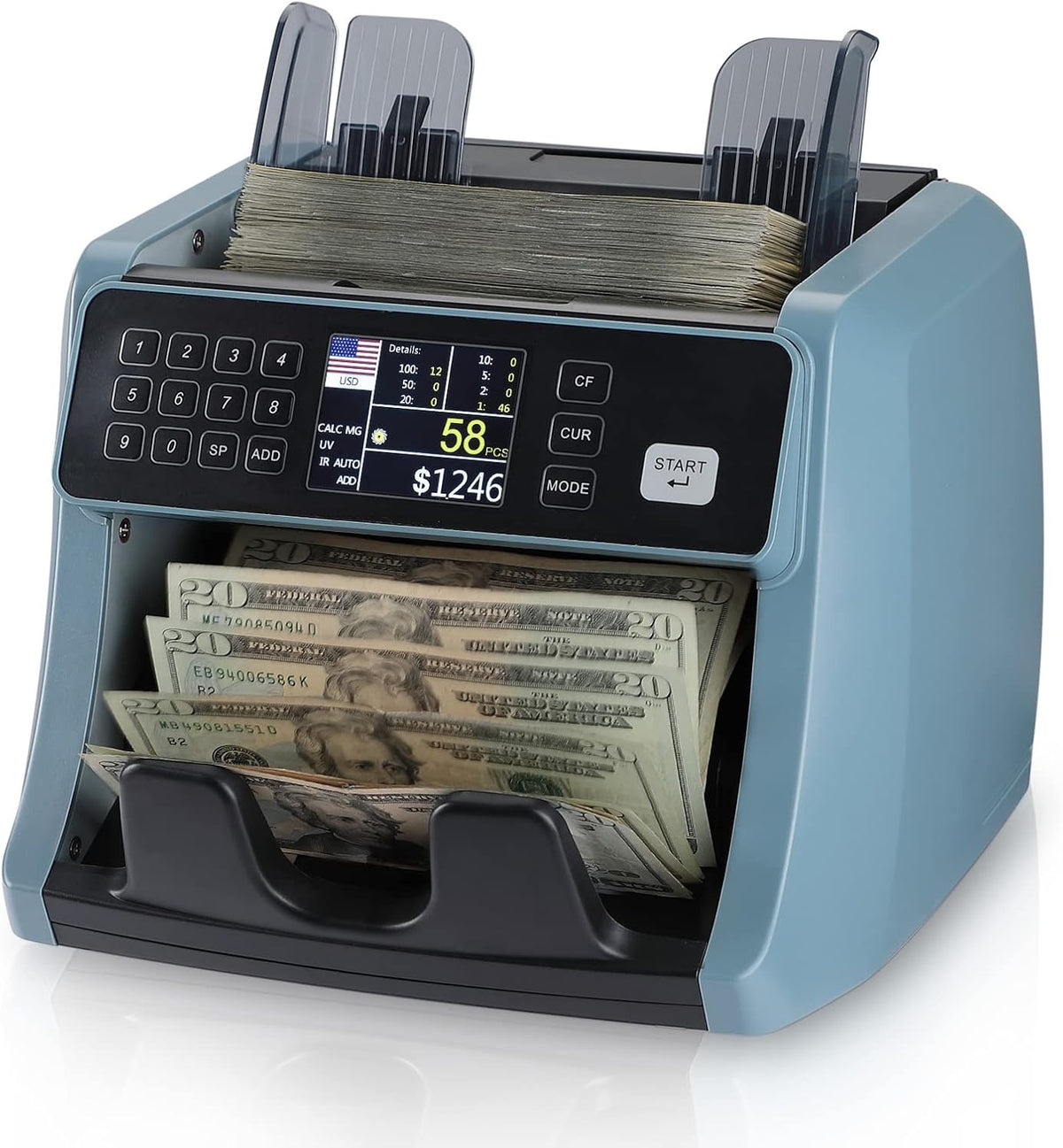 Money Counter Machine with UV/IR/MG/DD Detection H896