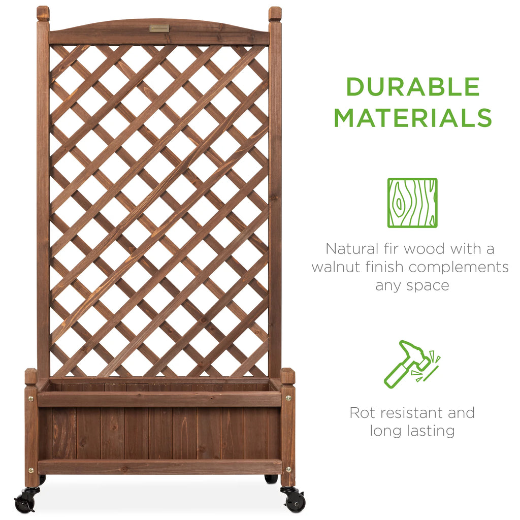 48in Wood Planter Box with Trellis L519844