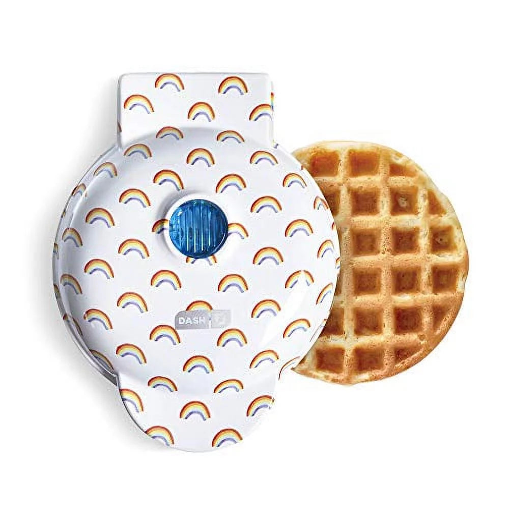 Mini Waffle Maker Machine, 4 Inch, White Rainbow A14400