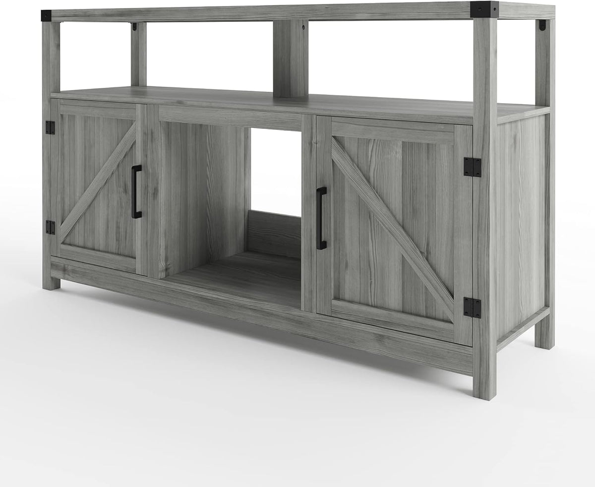 Farmhouse TV Stand with 2 Cabinets and Fireplace F540782